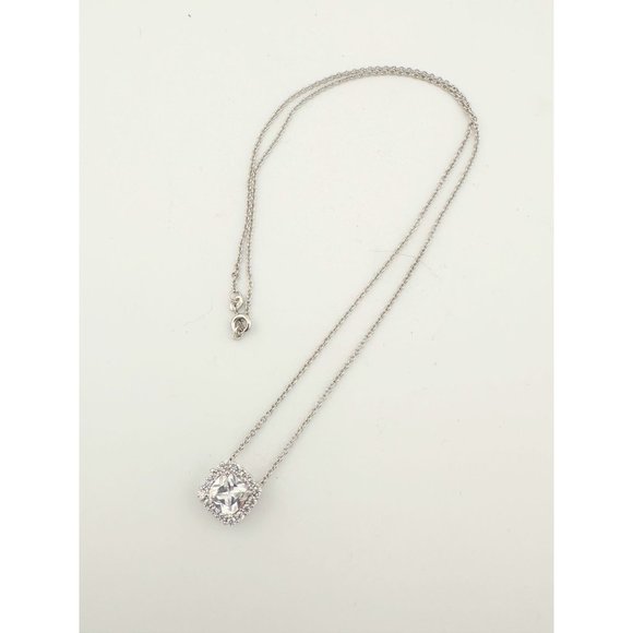 White Topaz Earring and Pendant Necklace Set - Cushion Cut  - Just Shines! - Picture 9 of 11